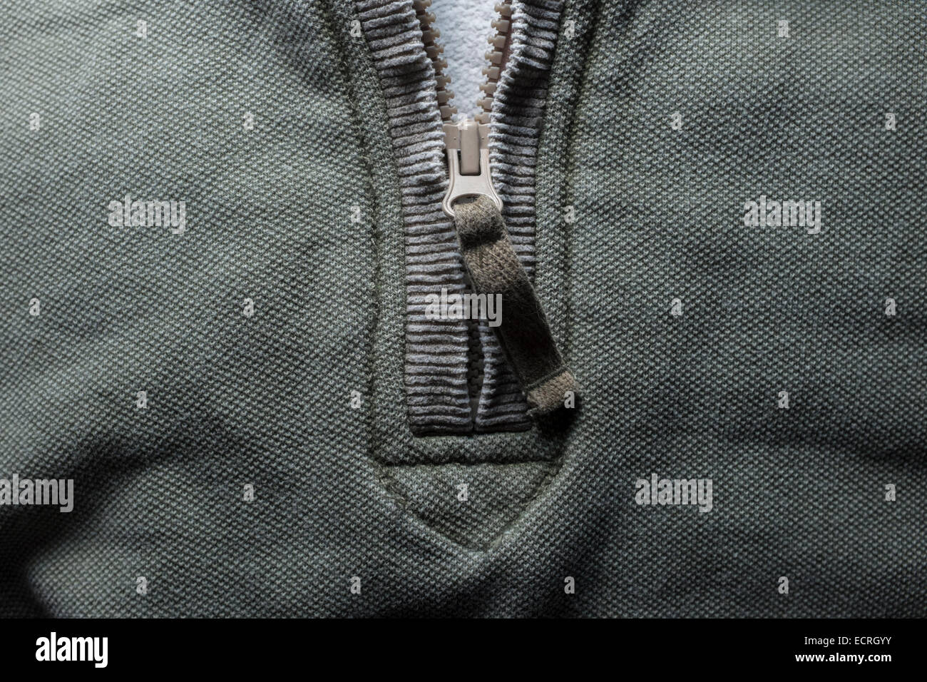 Zip fastener on a heavy cotton top Stock Photo Alamy