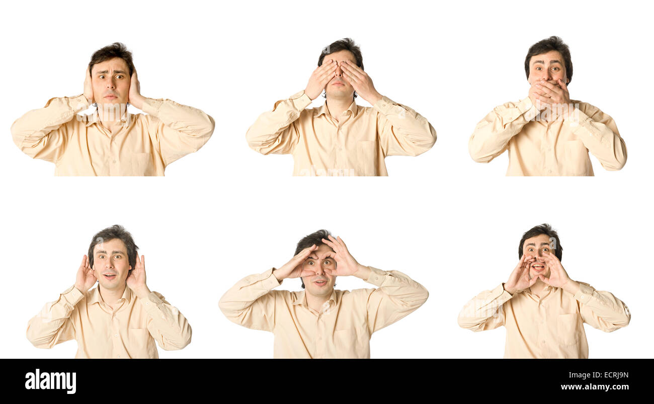 Man closing eyes mouth ears hires stock photography and images Alamy