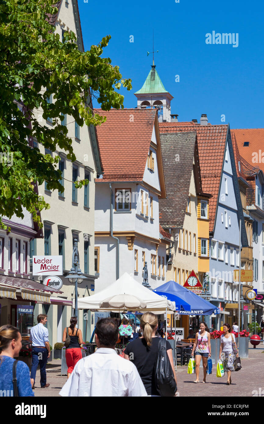 Läden in der Hauptstraße, Fußgängerzone, Heidenheim an der Brenz