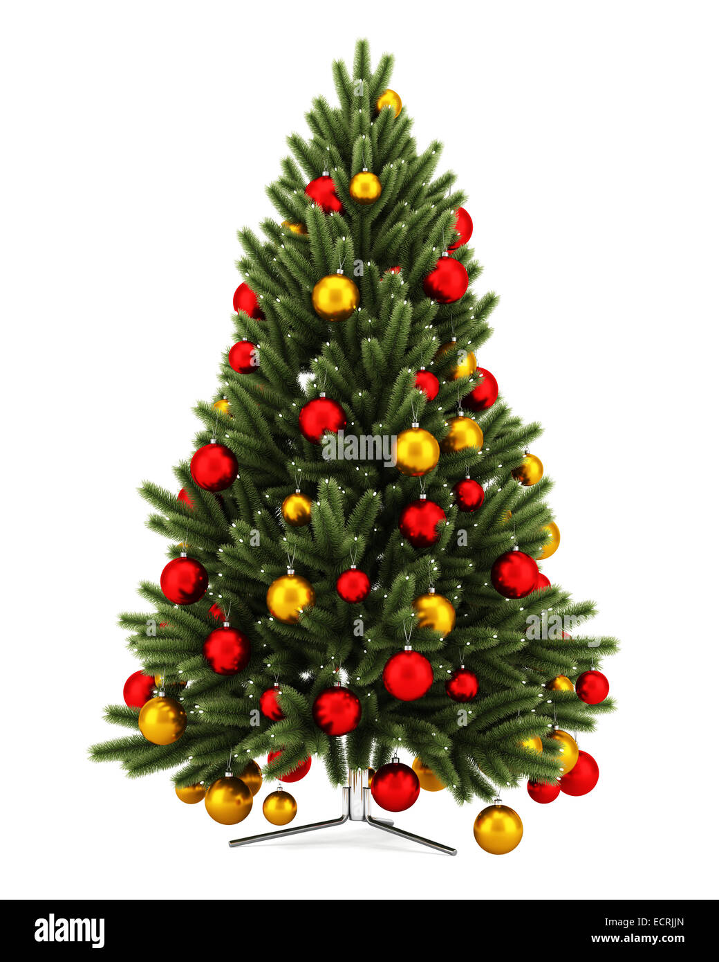 decorated christmas tree isolated on white background Stock Photo - Alamy