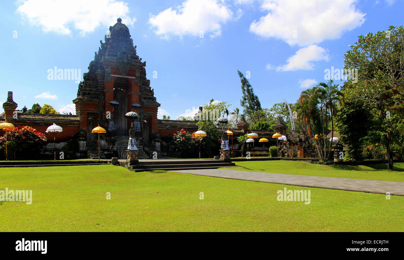 garden and entrance of temple at taman ujung bali indonesia Stock Photo
