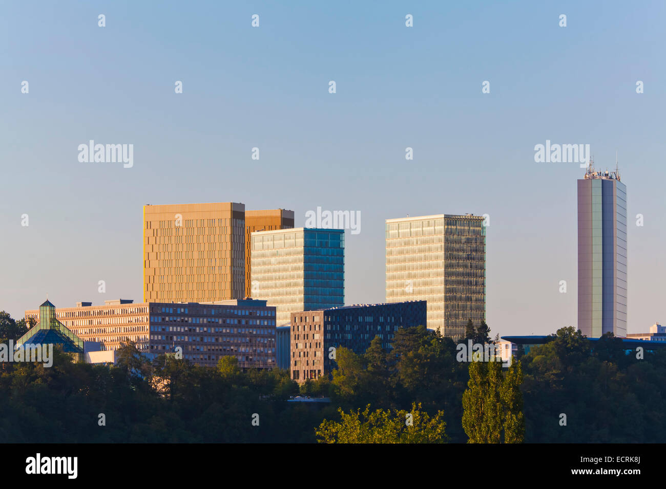 OFFICE BUILDINGS, EUROPEAN UNION, EUROPEAN QUARTER, KIRCHBERG DISTRICT, LUXEMBOURG CITY, LUXEMBURG, LUXEMBOURG Stock Photo