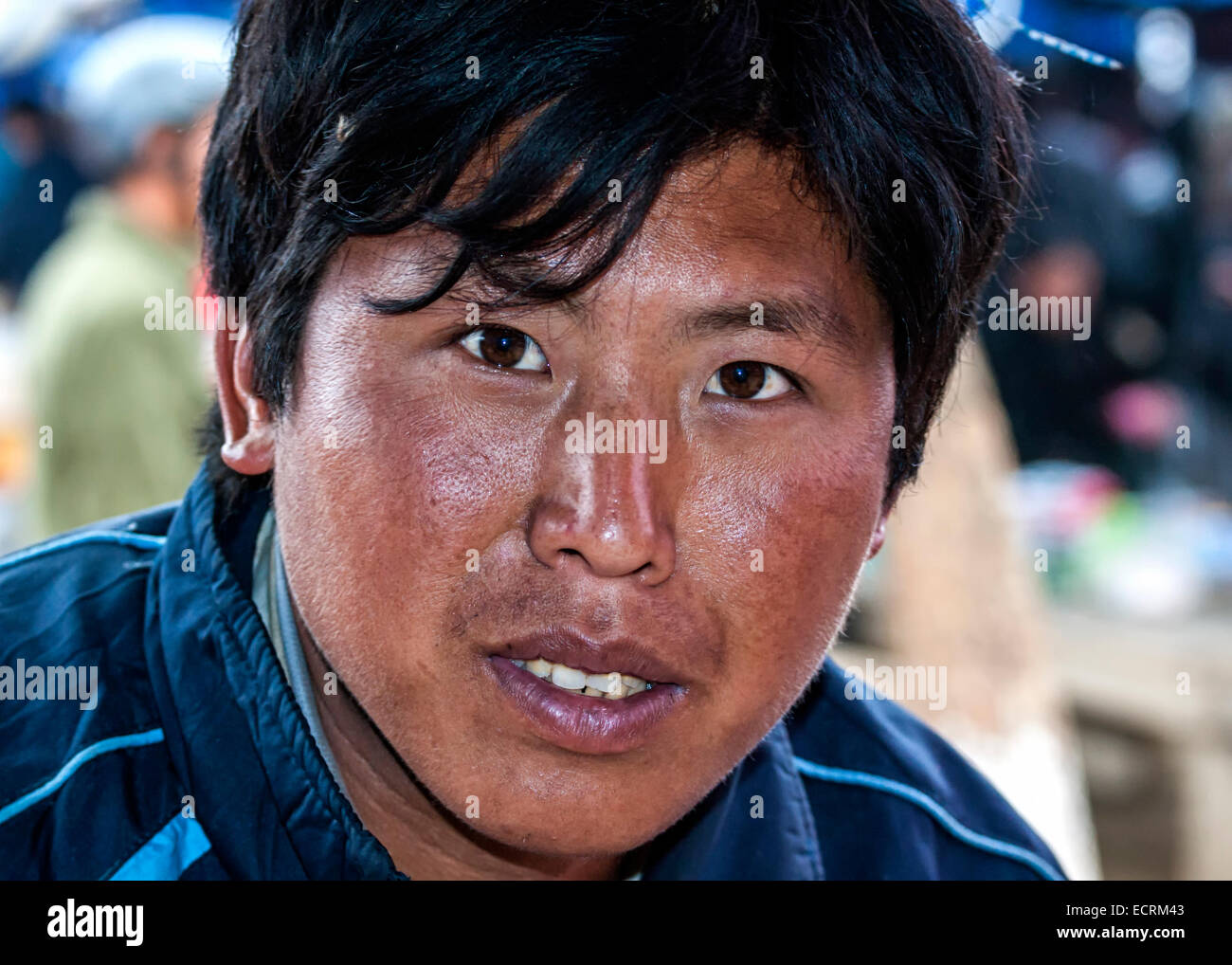 Closeup of a young Hmong man. Stock Photo