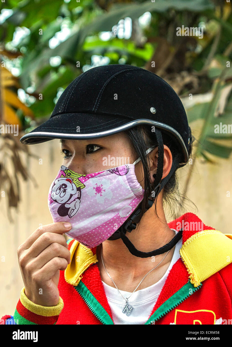 Young Vietnamese women with face covering mask Stock Photo Alamy