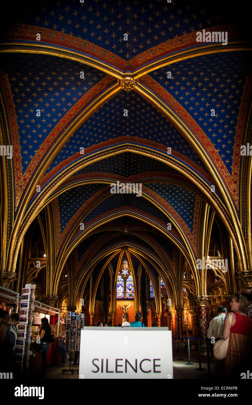 The Sainte-Chapelle, roayal medieval Gothic chapel. Paris, France Stock Photo