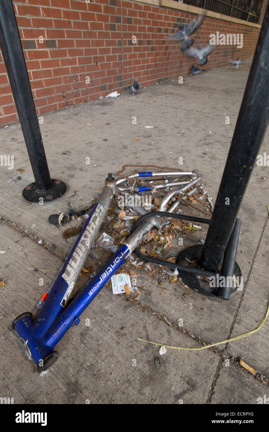 Bike rack theft stolen crime lock hires stock photography and images