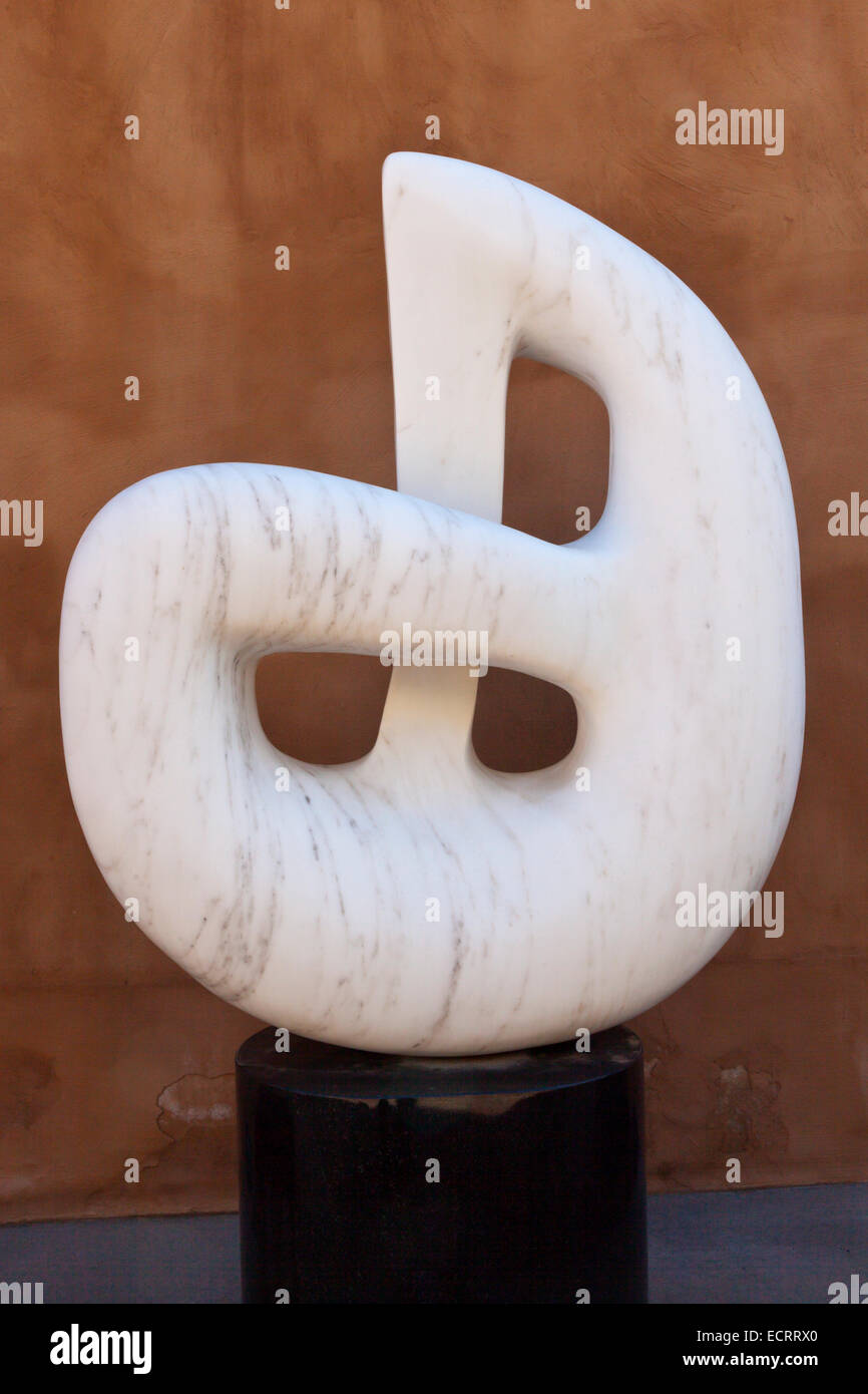 MARBLE SCULPTURE titled BERCEUSE by MERLIN COHEN at the NEW MEXICO MUSEUM OF ART - SANTA FE, NEW MEXICO Stock Photo