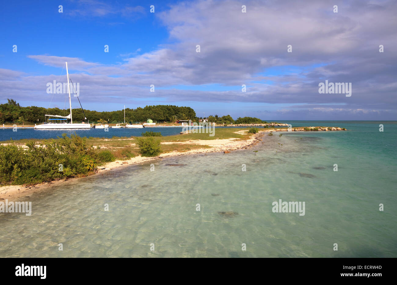 Seaport on Cayo Guillermo in the Cuba. Stock Photo