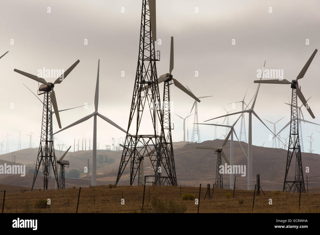 Part of the Tehachapi wind farm in California, USA Stock Photo Alamy