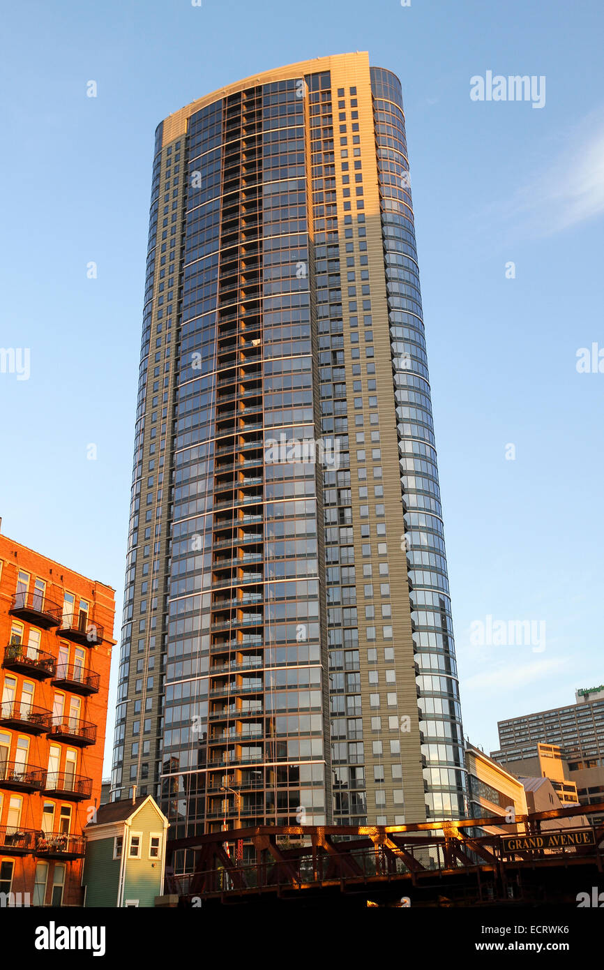 Kingsbury Plaza, a skyscraper completed in 2007. Chicago, Illinois