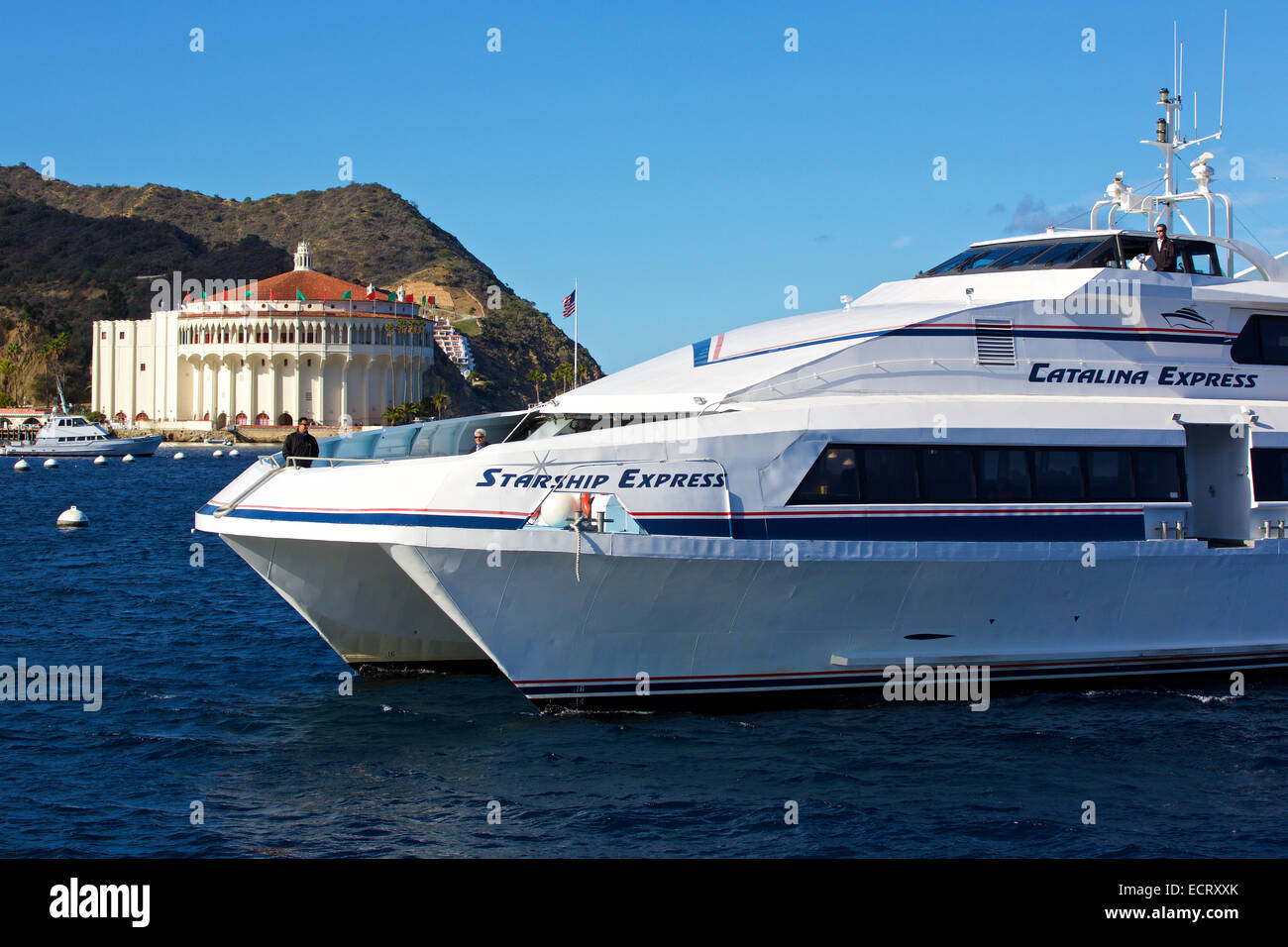 The Catalina Express SeaCat Ferry, Starship Express Arriving In Avalon