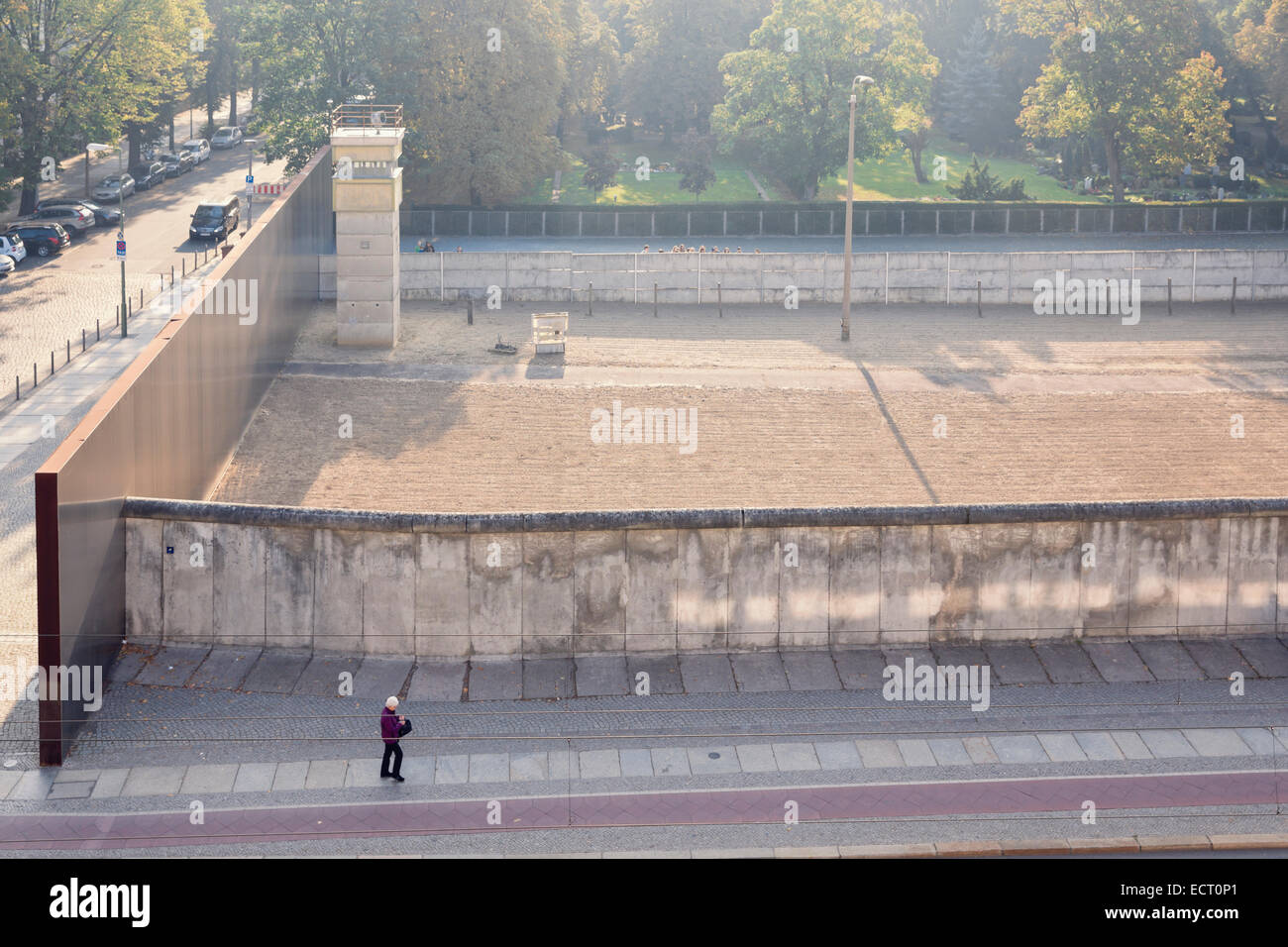 Germany  Berlin  former death strip at Berlin Wall Memorial at Bernauer Strasse Stock Photo