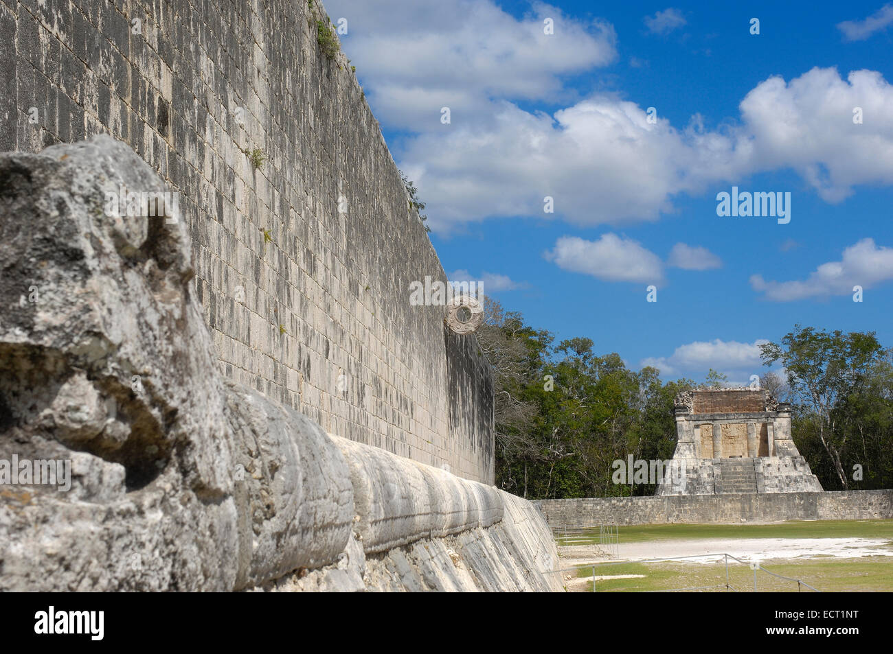 Ball Court and temple, Mayan ruins of Chichen Itza, Mayan Riviera