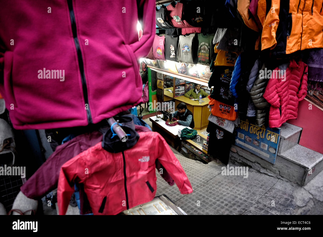 thermal jacket products for sale in Themal district downtown Kathmandu
