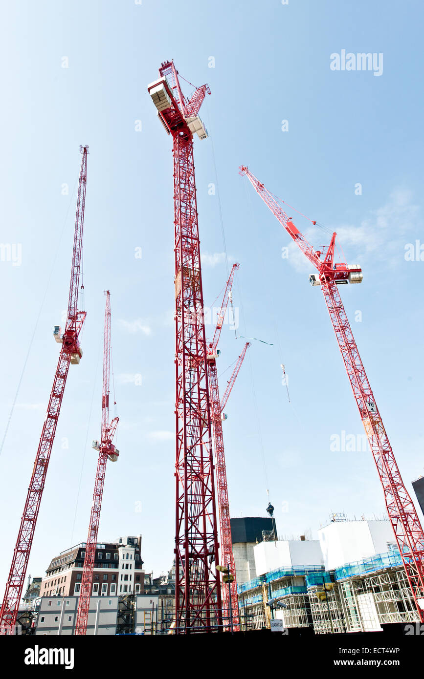 Large cranes in London Stock Photo Alamy