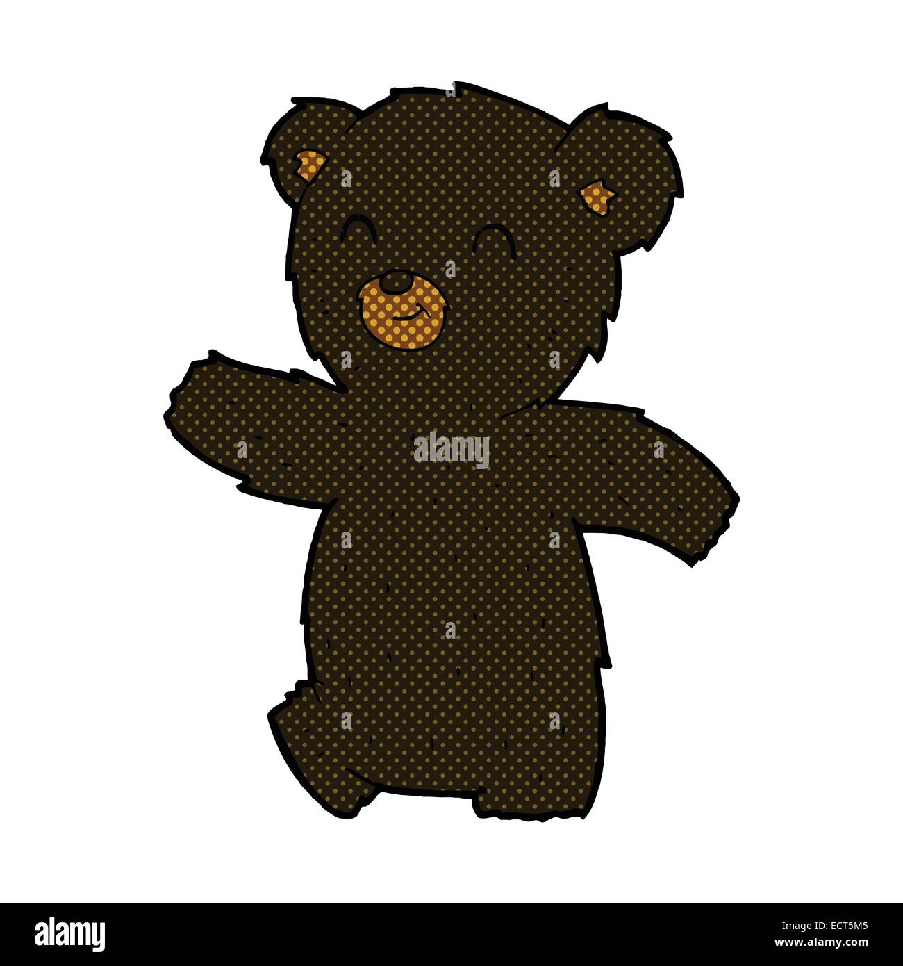 cute retro comic book style cartoon black bear Stock Vector Image & Art ...