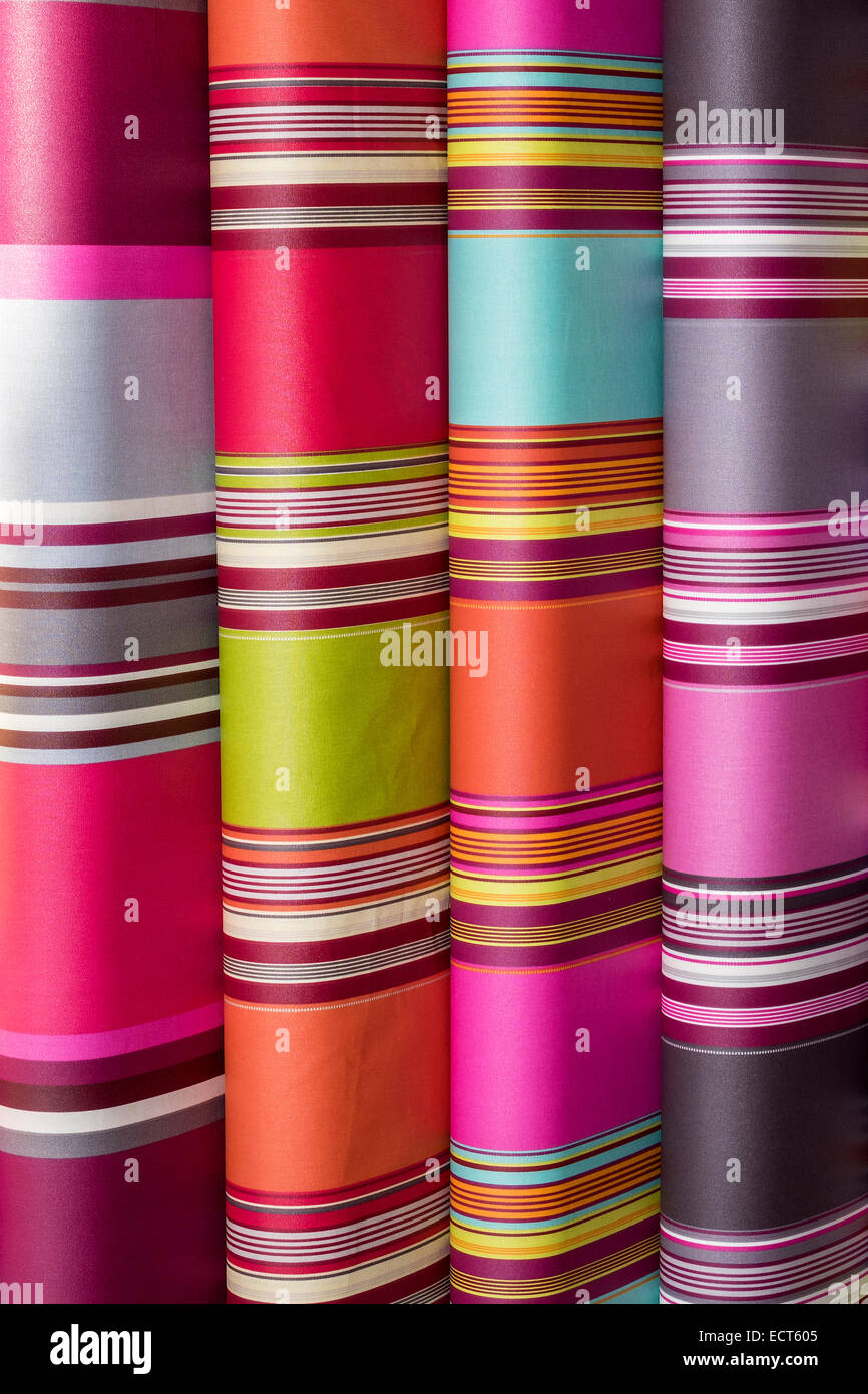 Rolls Of Bright Cloth Le Castellet Provence France Stock Photo