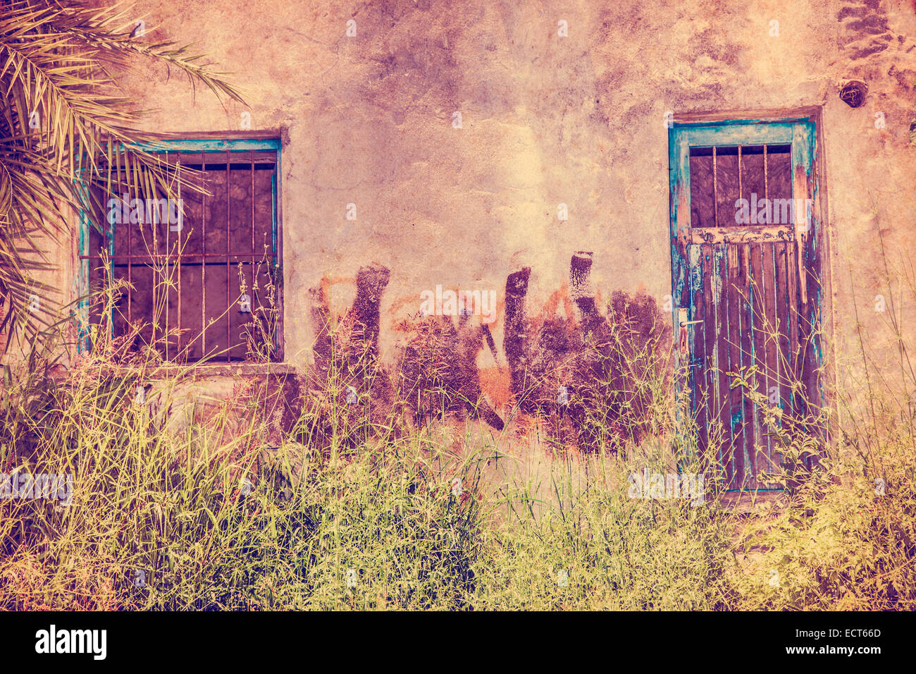 Old door and window for background Stock Photo - Alamy