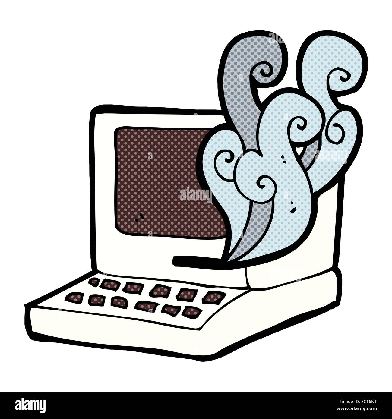retro comic book style cartoon old computer Stock Vector Image & Art ...