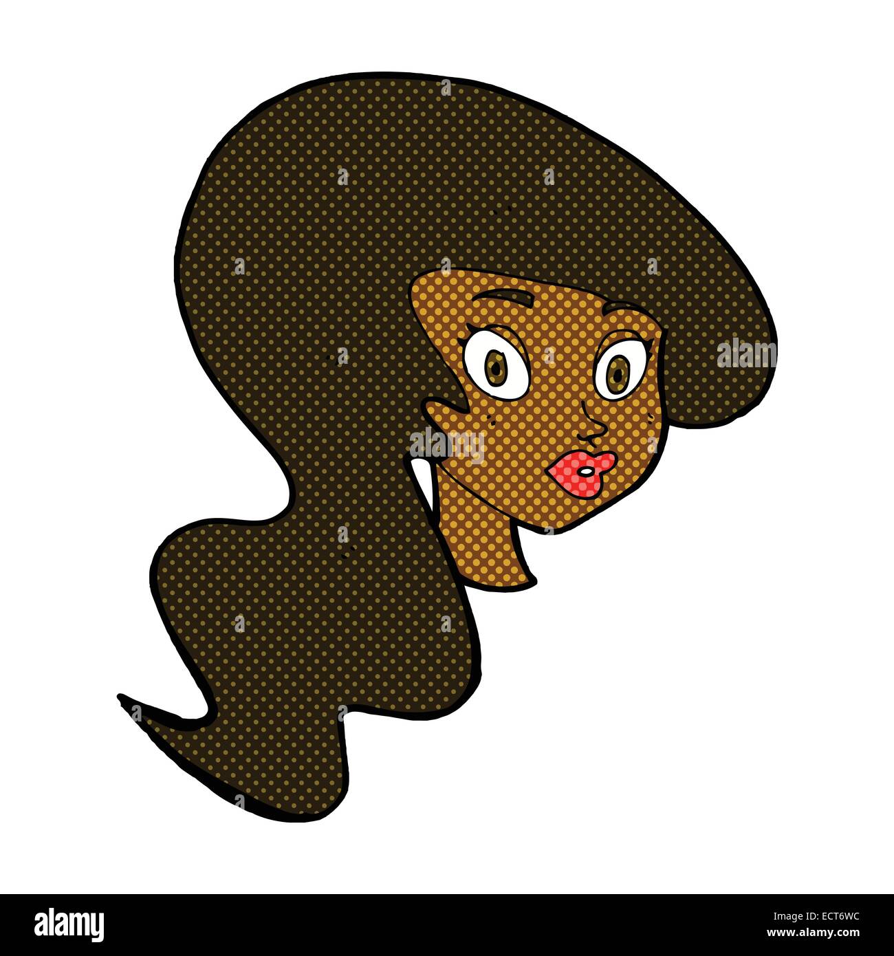 retro comic book style cartoon pretty female face Stock Vector Image ...