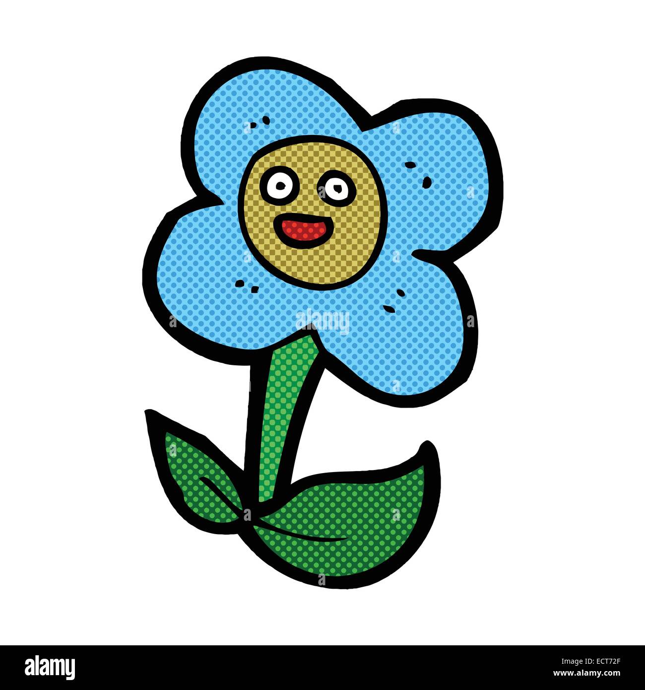 retro comic book style cartoon flower with face Stock Vector Image ...