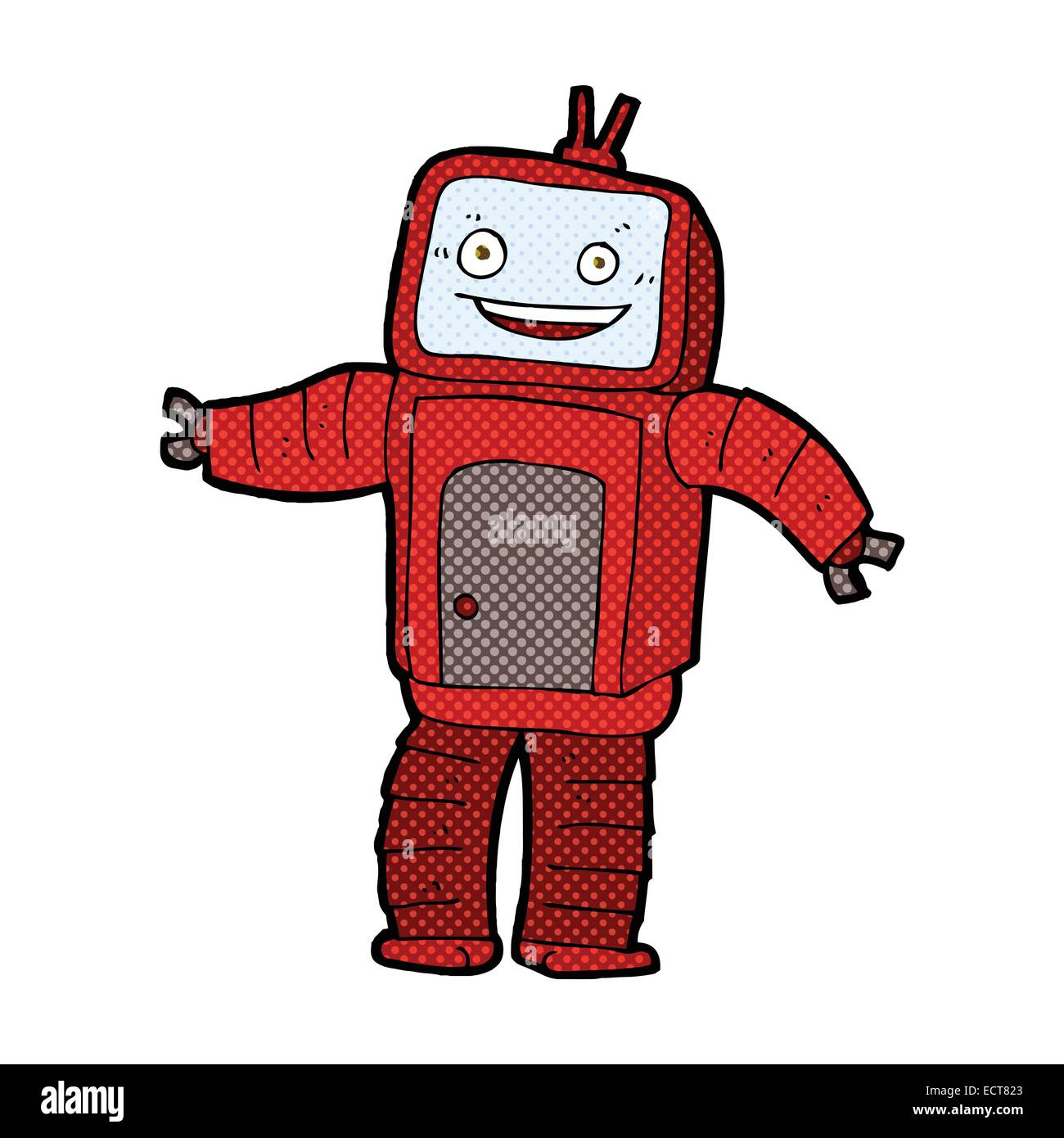 retro comic book style cartoon funny robot Stock Vector Image & Art - Alamy