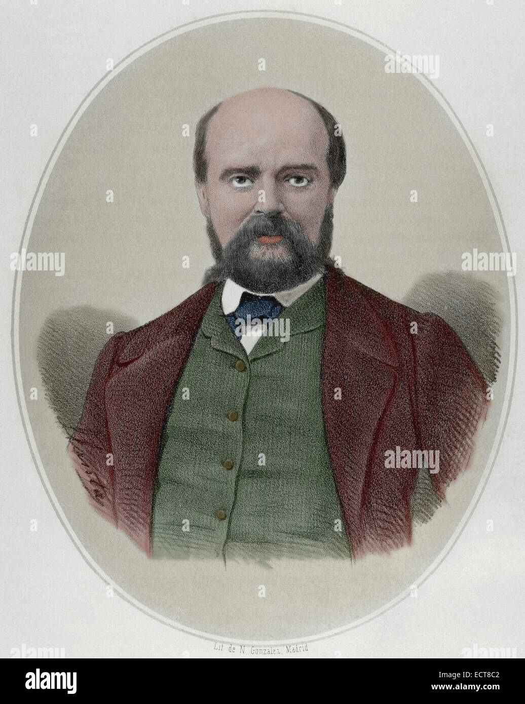 Paul Feval (18161887). French novelist and dramatist. Engraving by