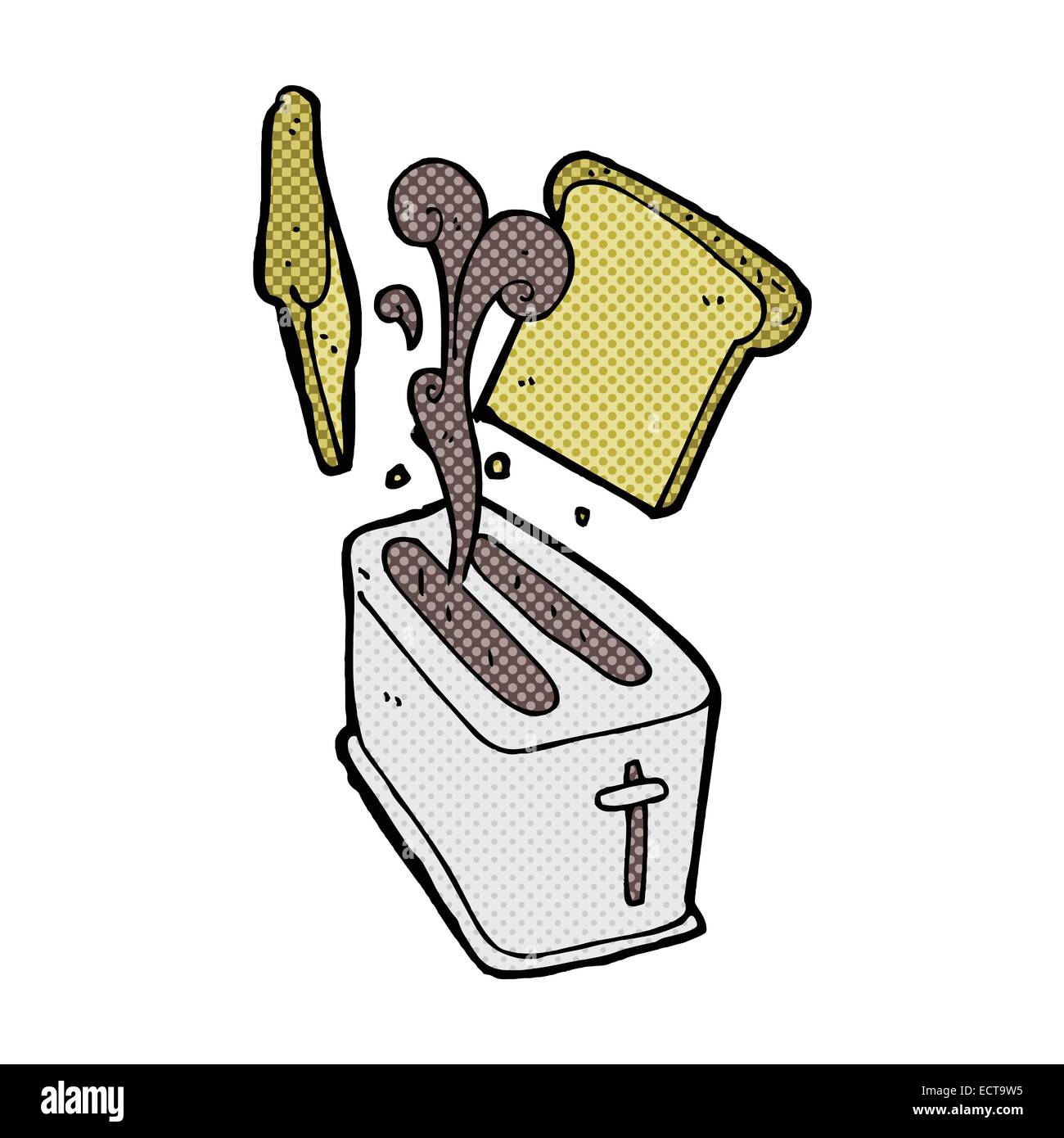 retro comic book style cartoon toaster spitting out bread Stock Vector ...