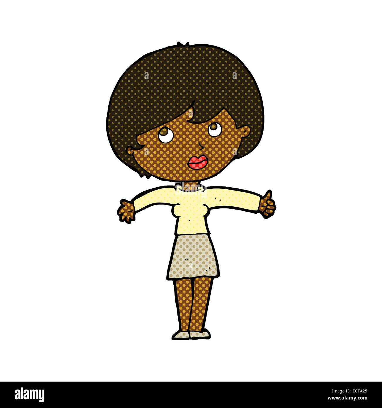 retro comic book style cartoon woman giving thumbs up Stock Vector ...