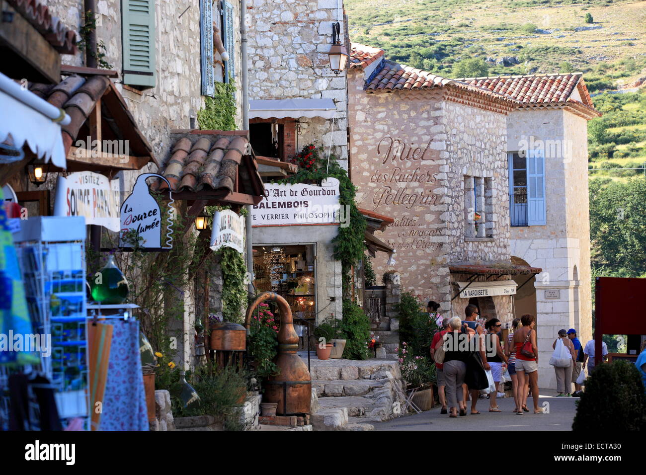 The picturesque medieval perched village of Gourdon on the French Riviera. Stock Photo