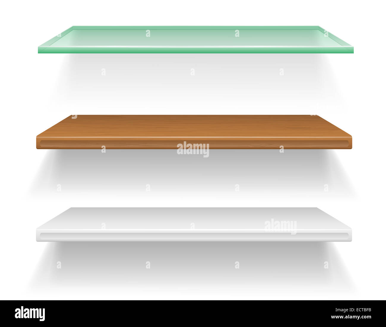 shelves made of different materials illustration isolated on white ...