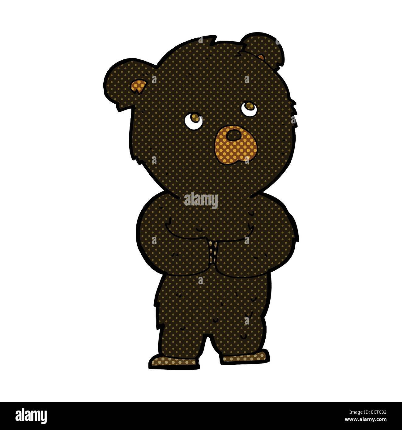 retro comic book style cartoon black bear cub Stock Vector Image & Art ...