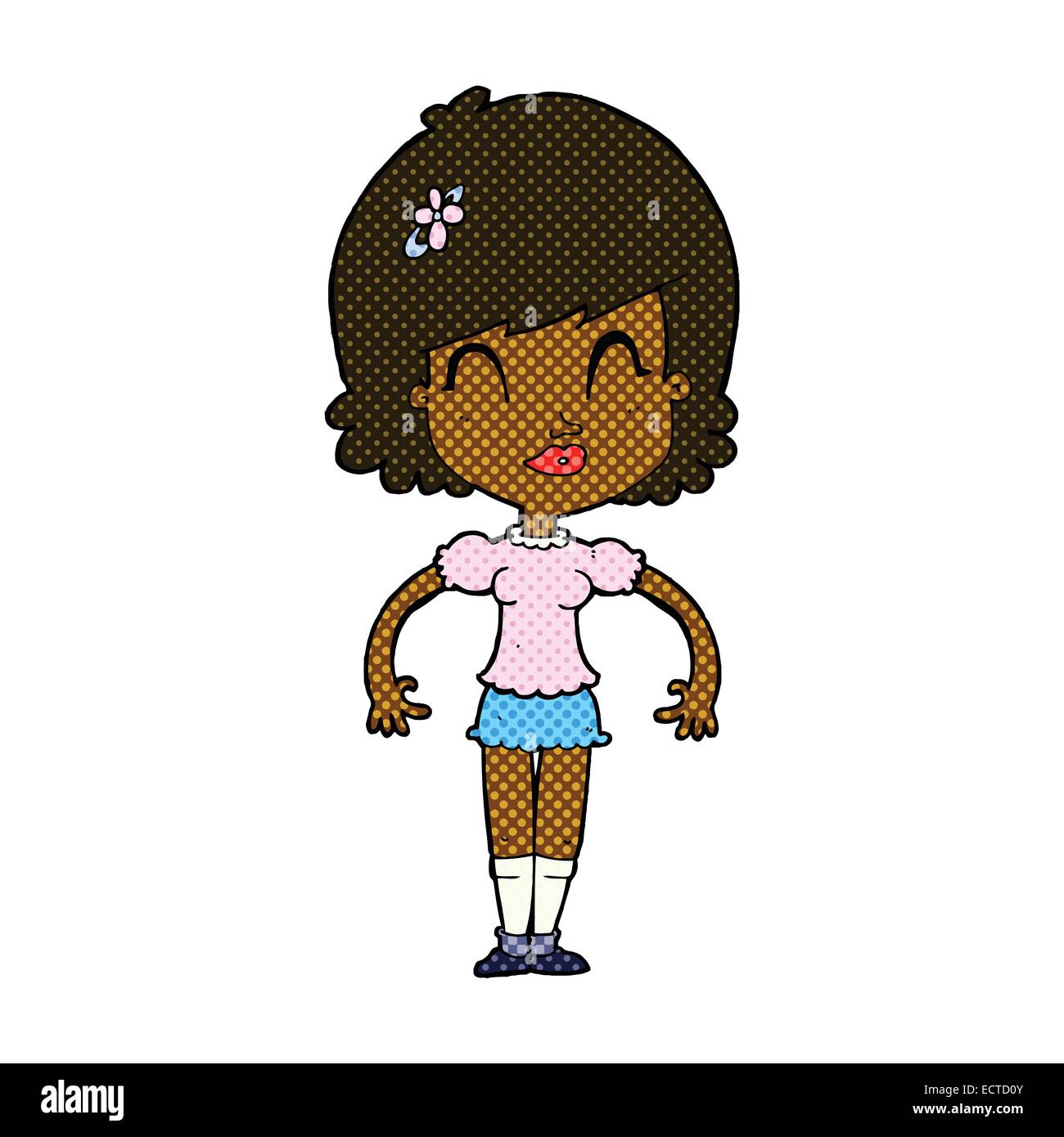 retro comic book style cartoon happy pretty woman Stock Vector Image ...
