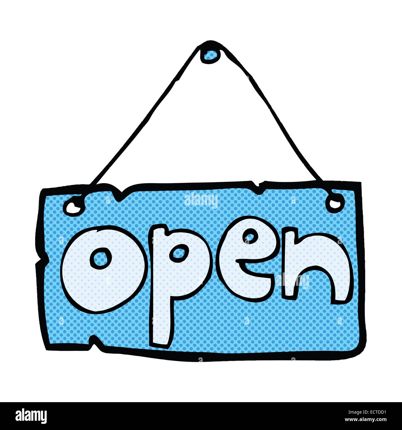 retro comic book style cartoon open shop sign Stock Vector Image & Art ...