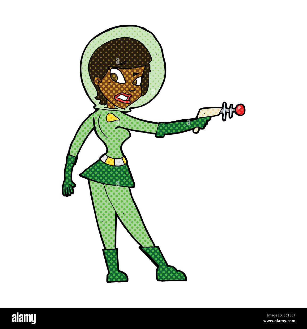 retro comic book style cartoon sci fi girl Stock Vector Image & Art - Alamy