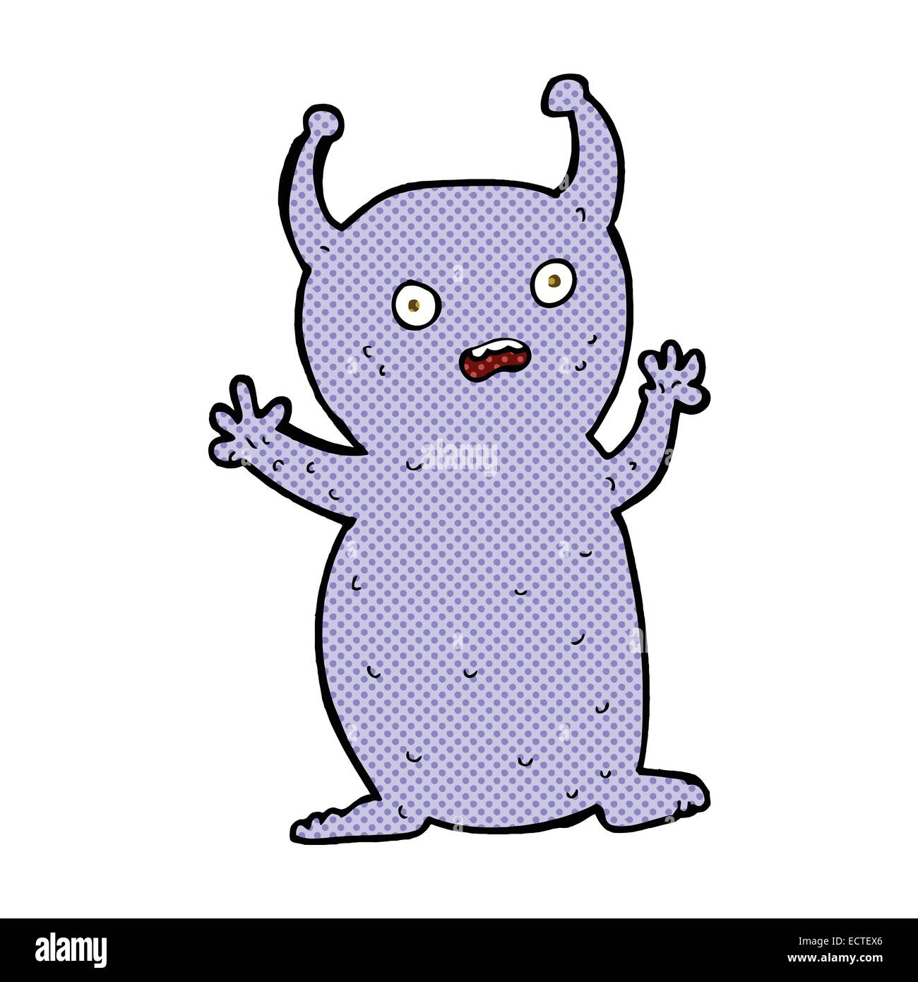 retro comic book style cartoon funny little alien Stock Vector Image ...