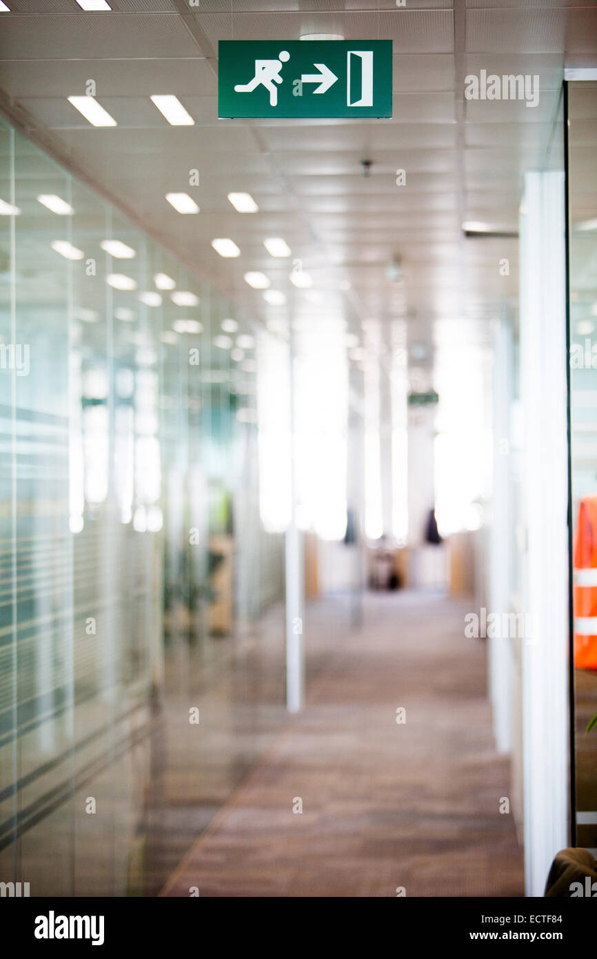 Emergency exit signal Stock Photo