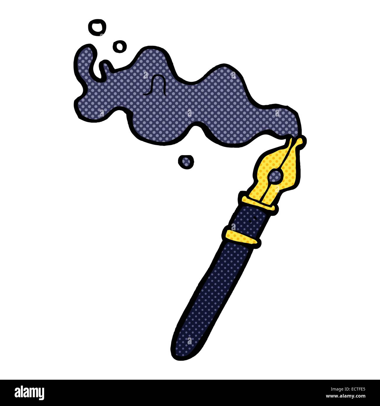 retro comic book style cartoon fountain pen Stock Vector Image & Art