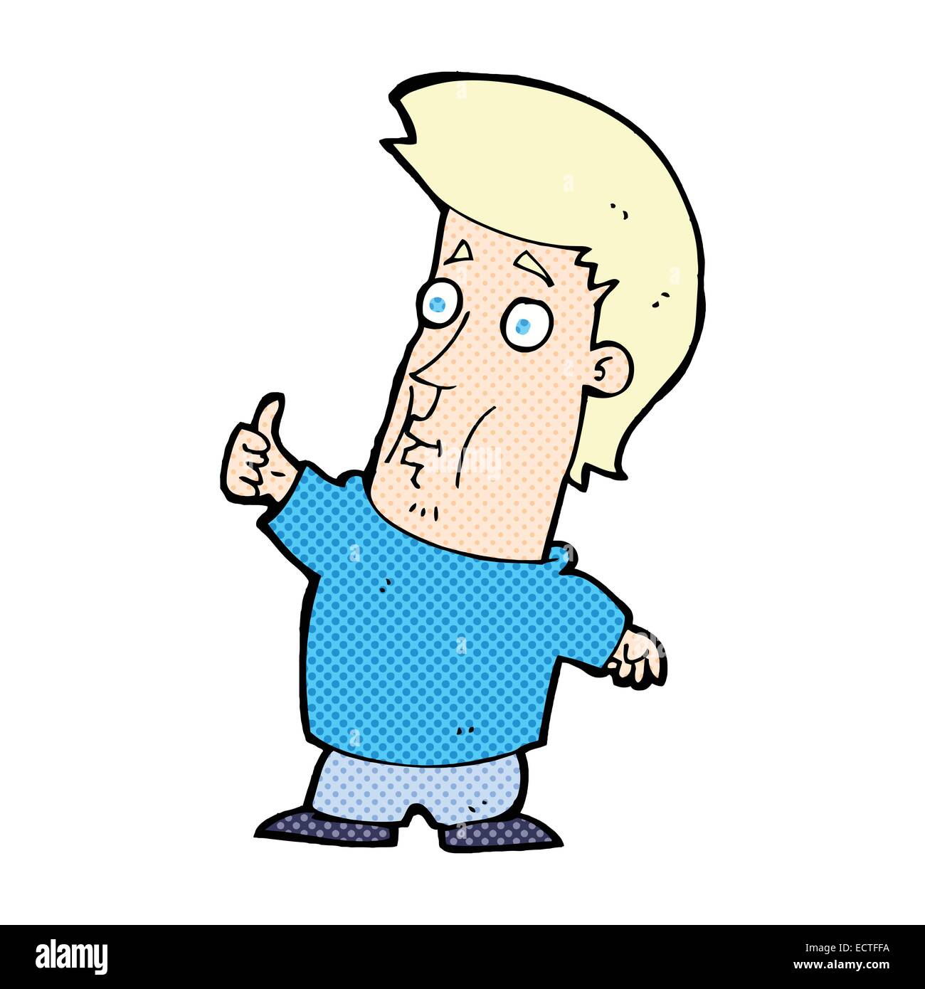 retro comic book style cartoon man giving thumbs up sign Stock Vector ...