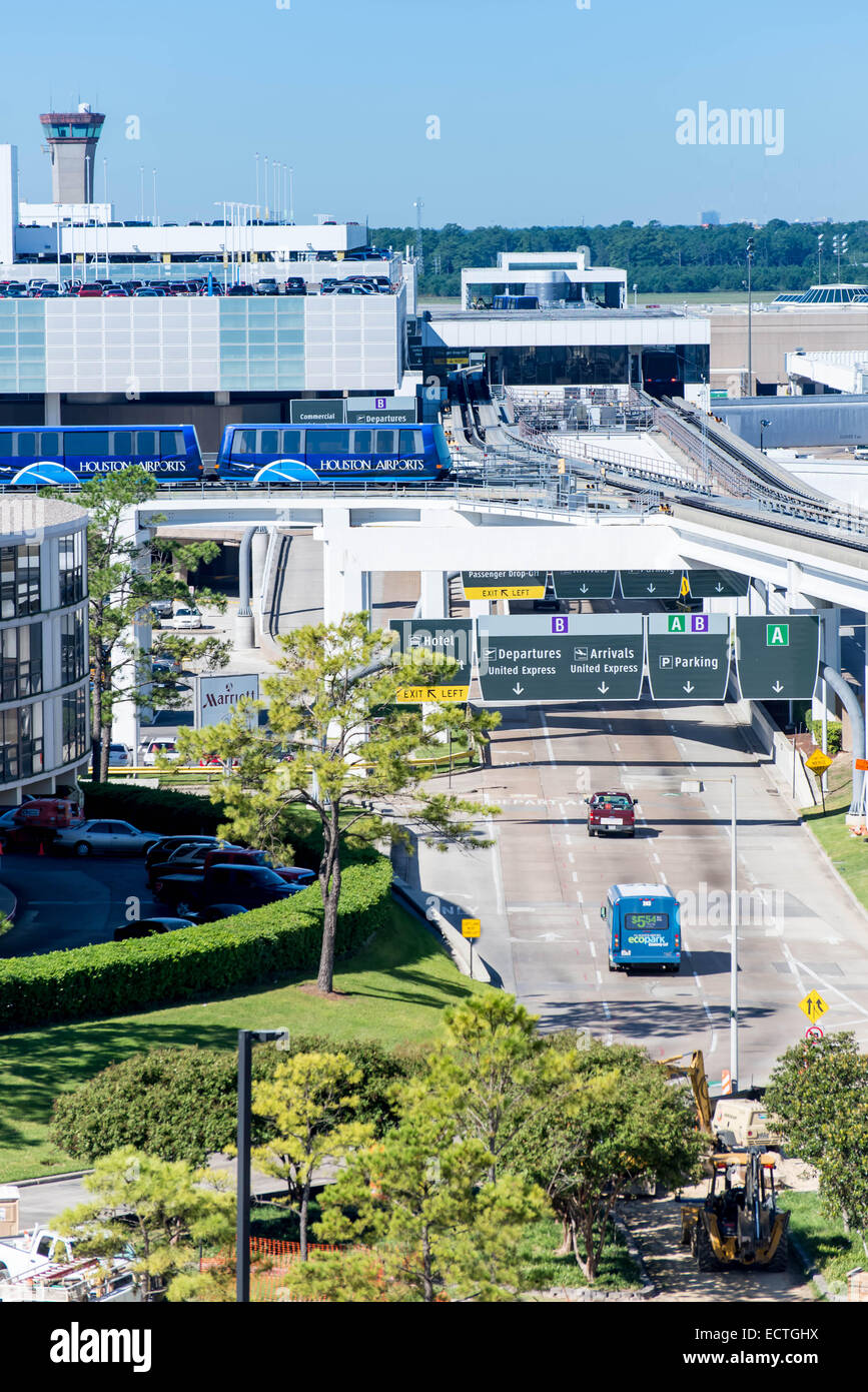 IAH, Houston Intercontinental Airport, Houston, TX, USA above ground