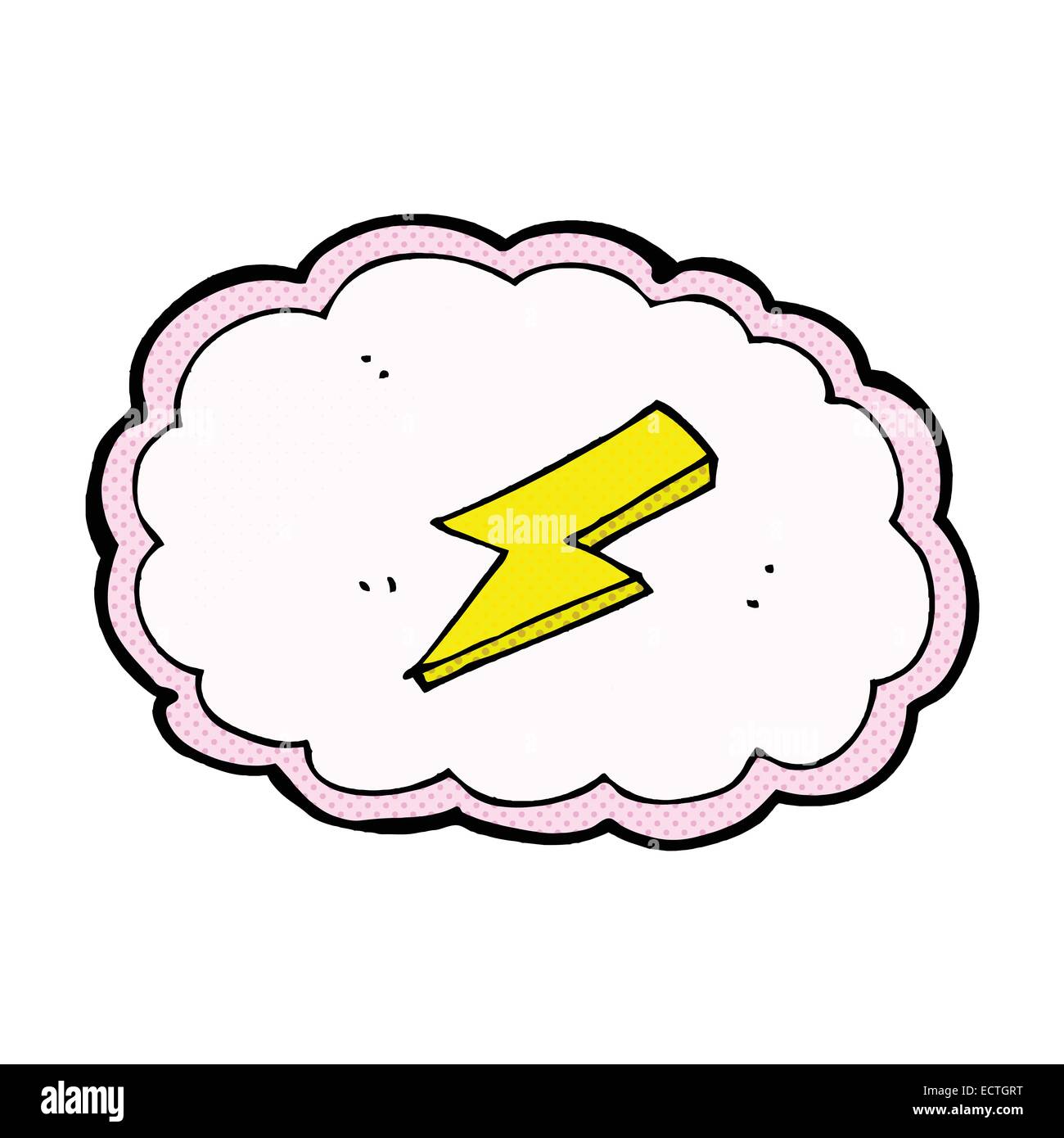 retro comic book style cartoon cloud and lightning bolt symbol Stock ...