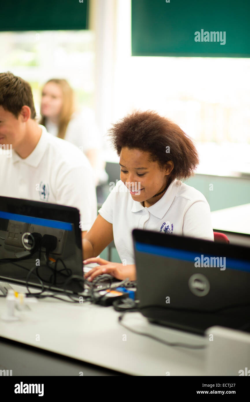 Secondary school education Wales UK teenage school students pupils
