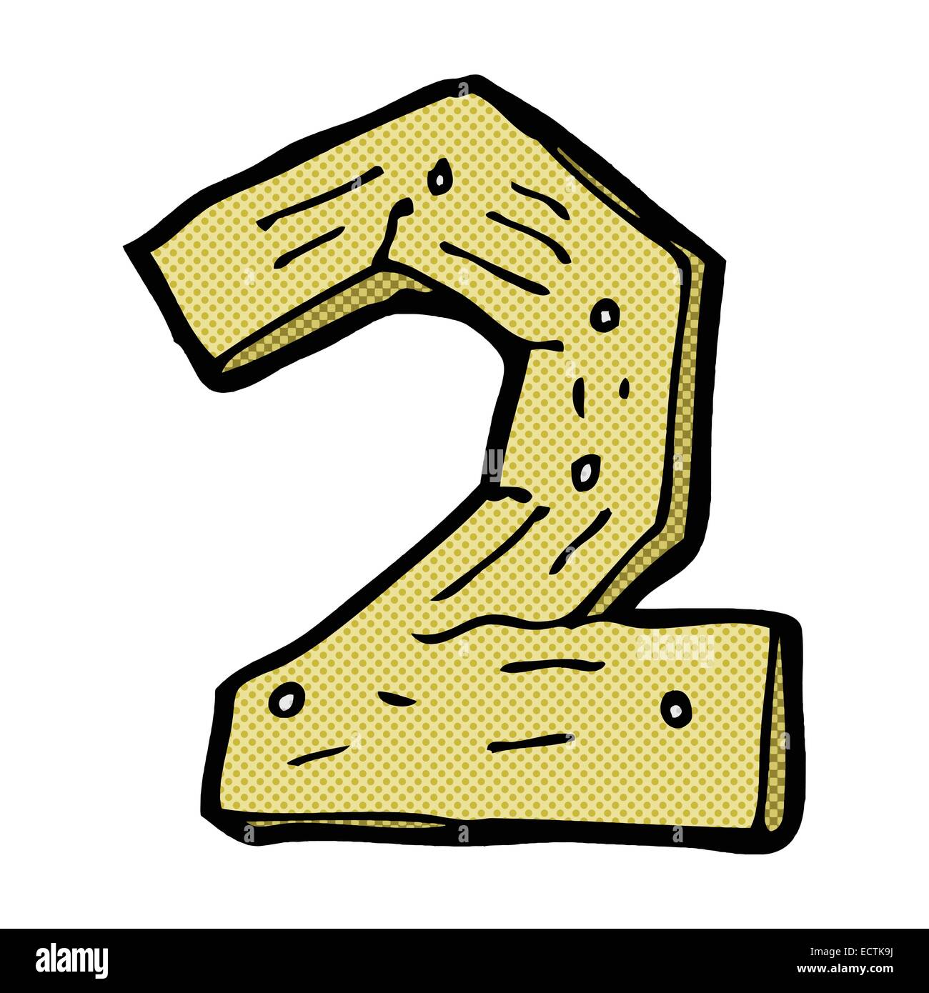 retro comic book style cartoon wooden number Stock Vector Image & Art ...