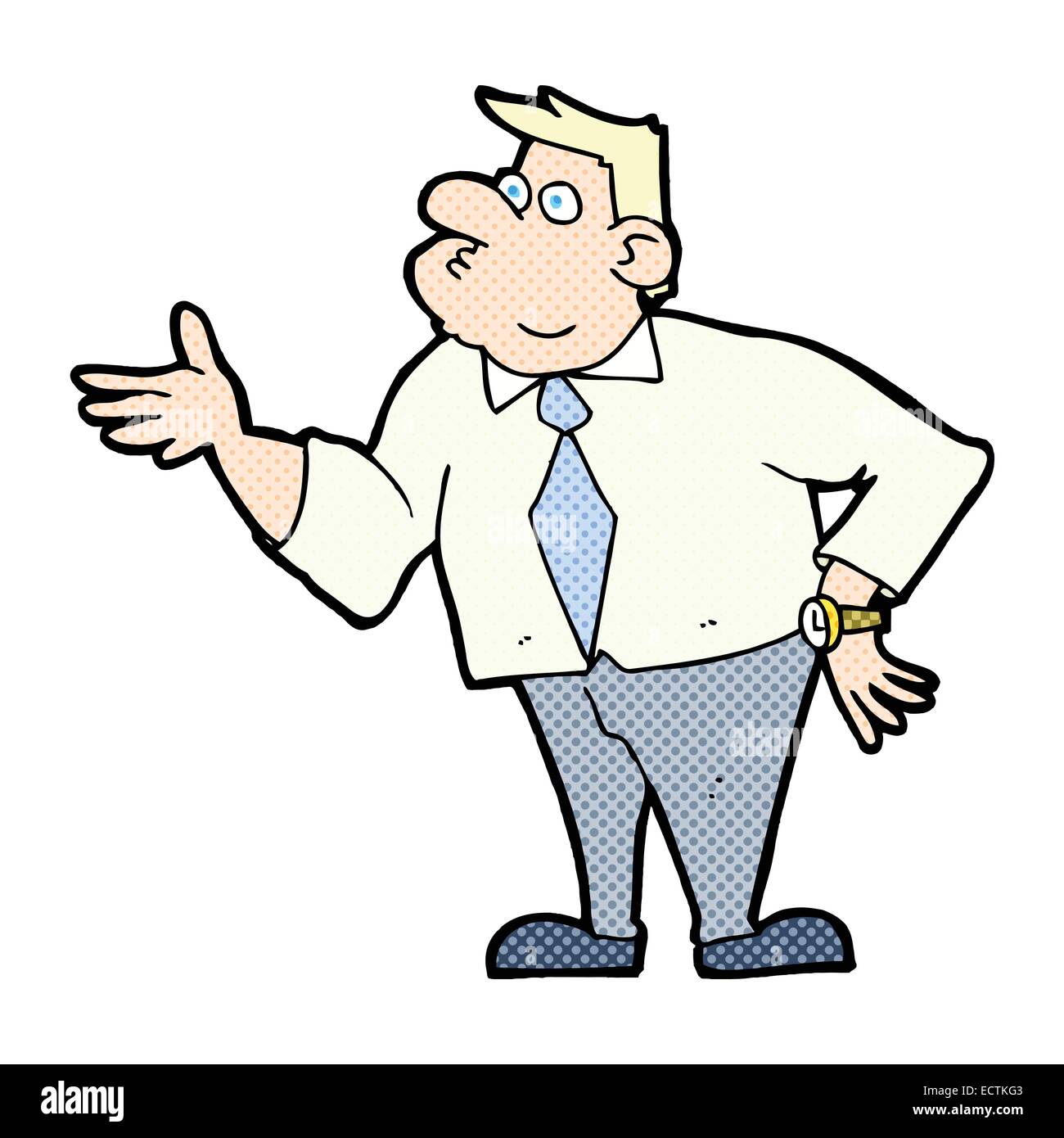 retro comic book style cartoon businessman asking question Stock Vector ...