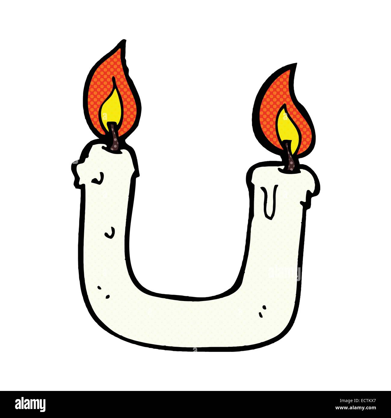 burning the candle at both ends retro comic book style cartoon Stock