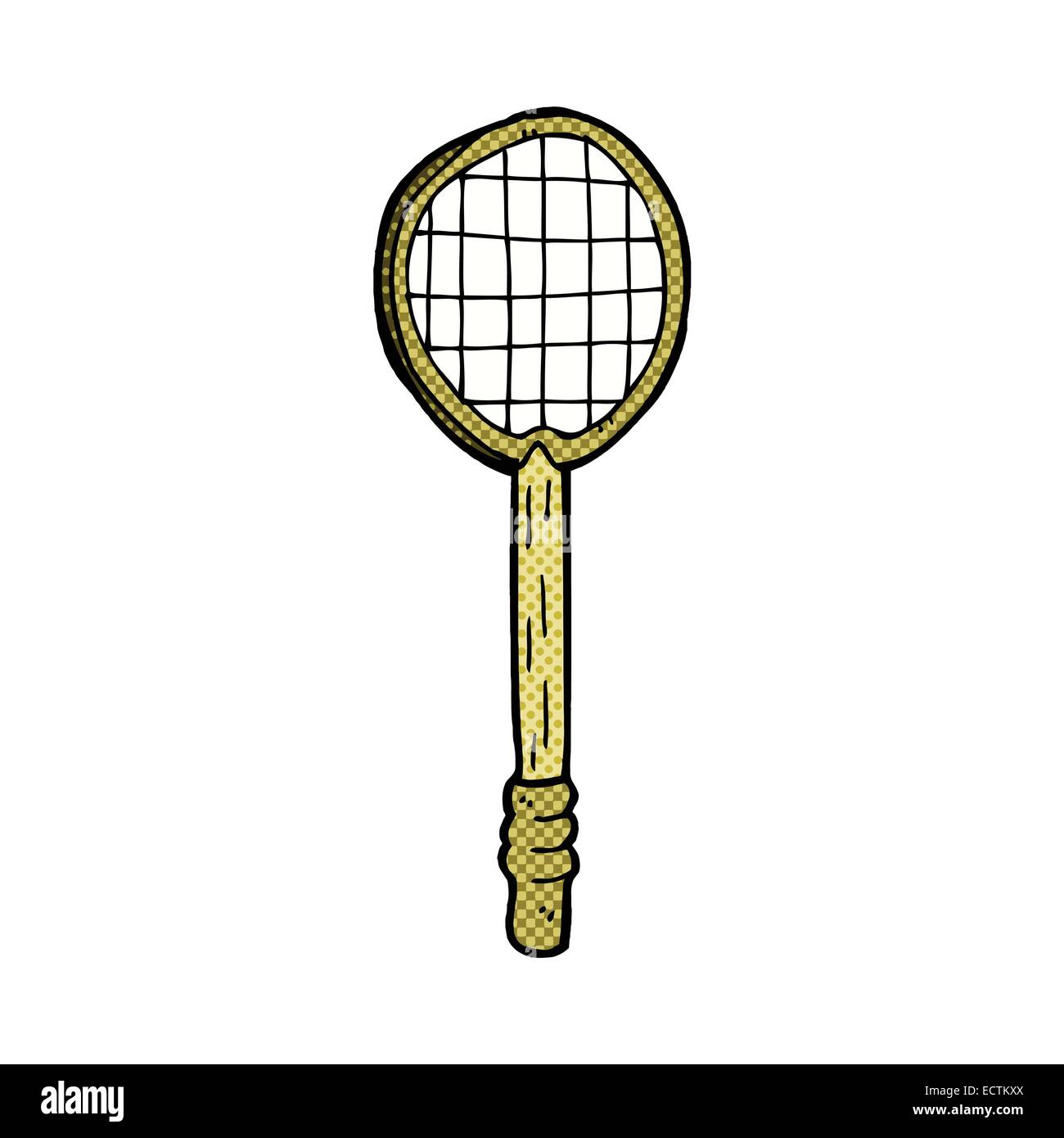 retro comic book style cartoon old tennis racket Stock Vector Image ...