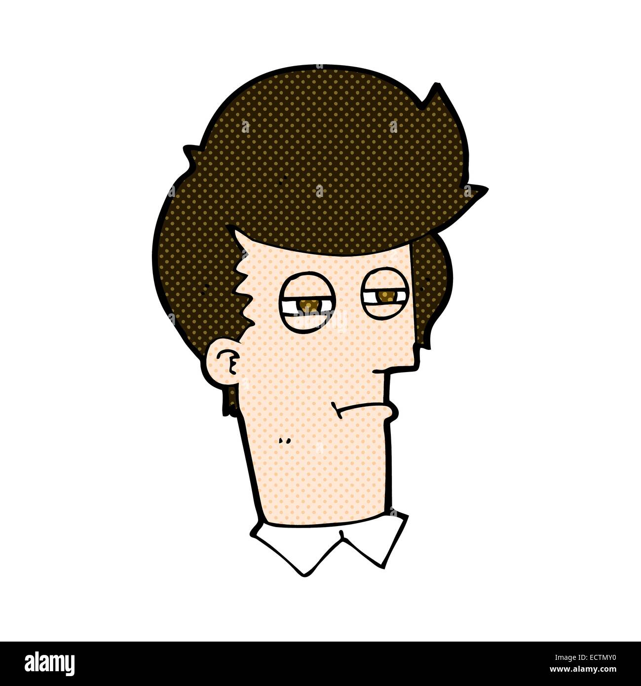 retro comic book style cartoon man with narrowed eyes Stock Vector ...