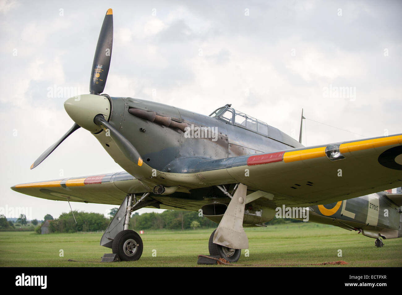 World War 2 fighter aeroplane, Hawker Sea Hurricane, Shuttleworth Collection, Old Warden Airfield Stock Photo