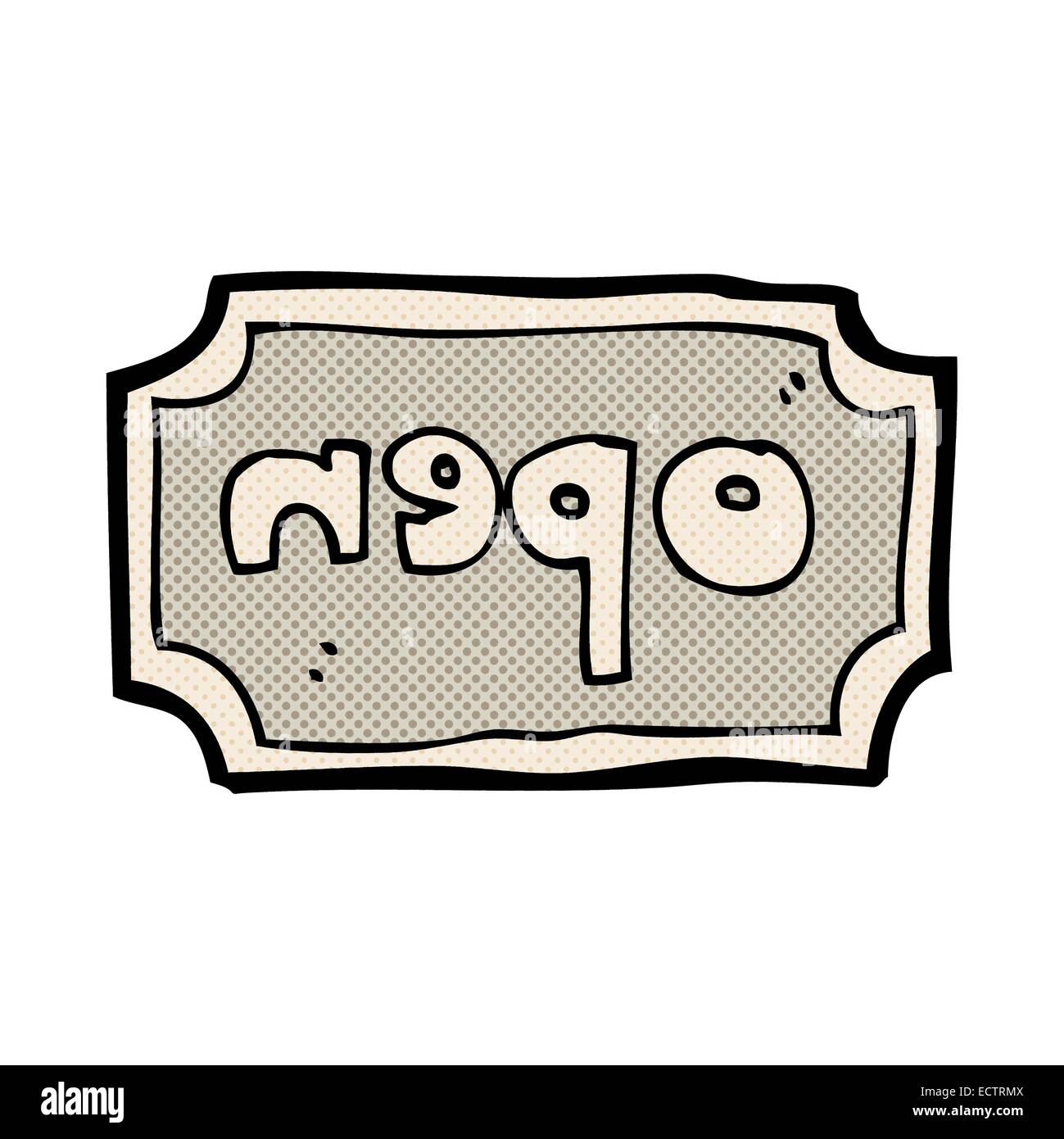 retro comic book style cartoon open sign Stock Vector Image & Art - Alamy