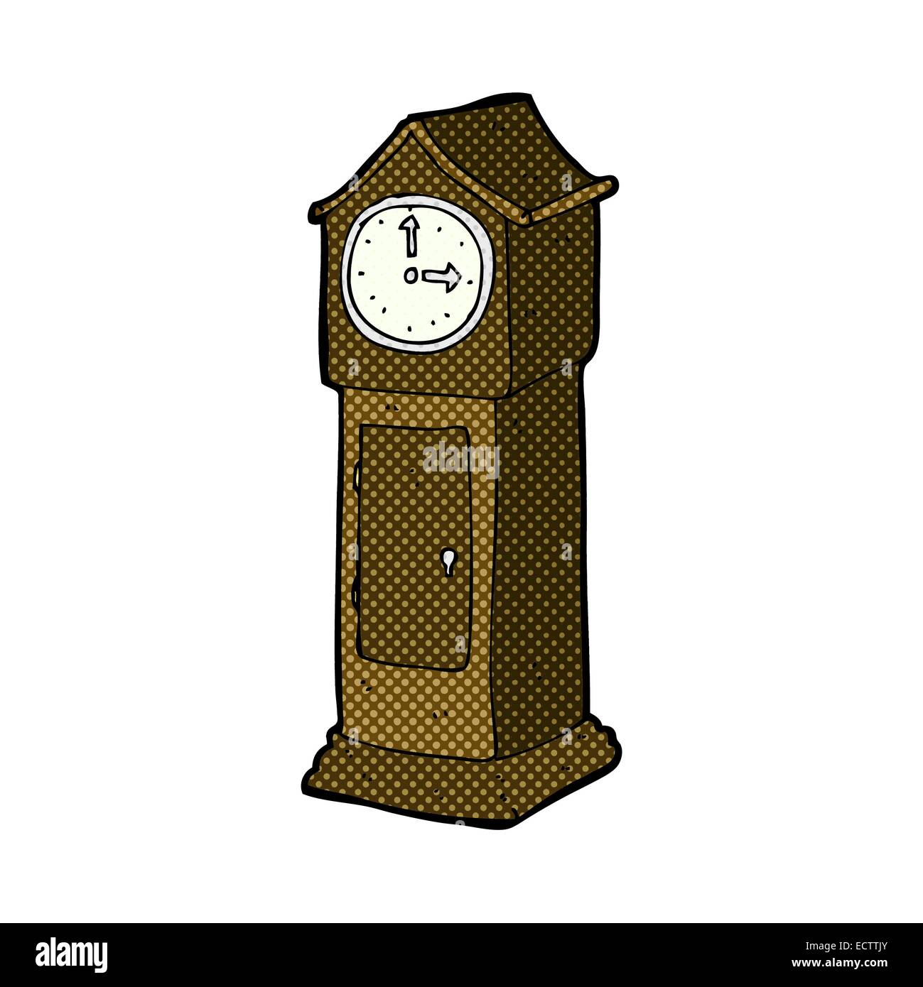 retro comic book style cartoon grandfather clock Stock Vector Image ...